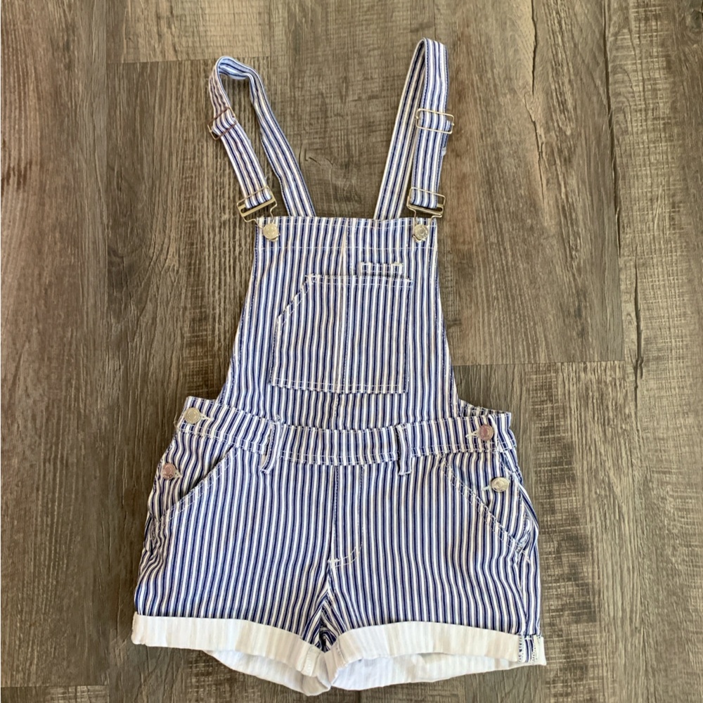ACCEPTING ALL OFFERS Almost famous striped overalls size 0
